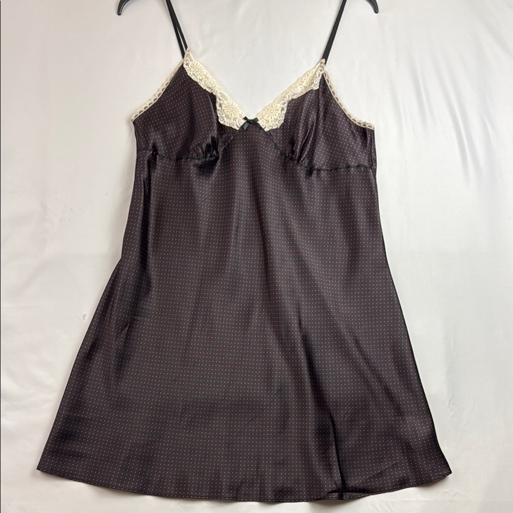 Gilligan & O'Malley Black Slip, and Red polkadot with Cream Lace Trim
